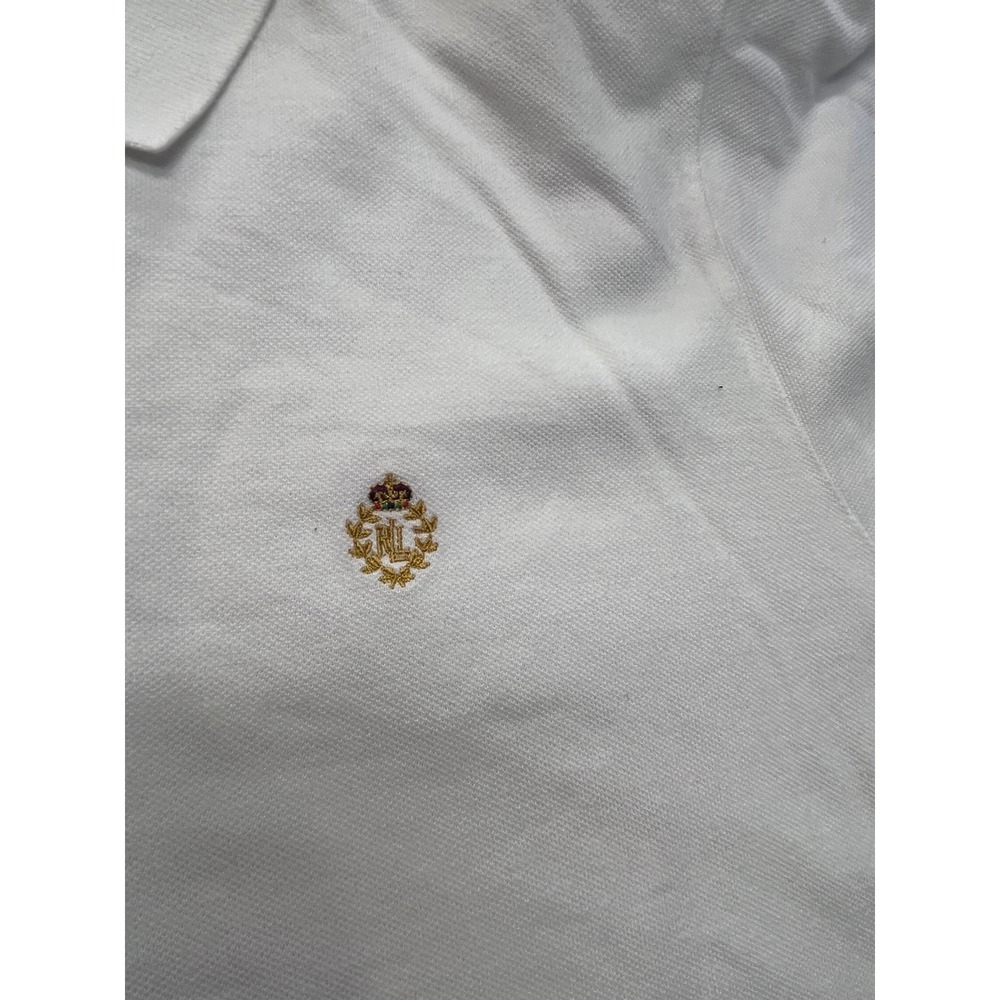 Lauren Ralph Lauren White Cotton Pique Crest Polo Shirt Mens 3X Short Sleeve - Picture 3 of 7
